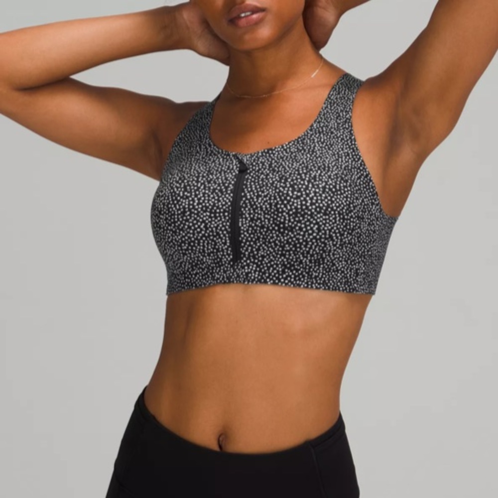 Lululemon Enlite Bra Zip Front Starlight Black
